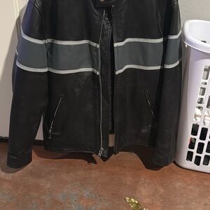 Hot leather biker jacket